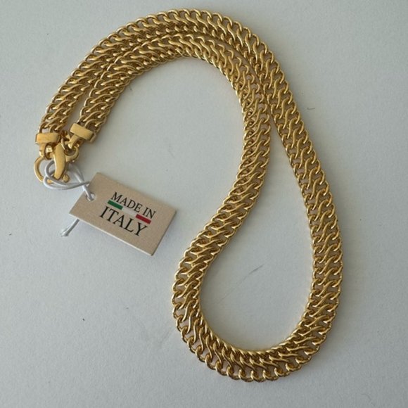 Mia Fiore 18 in long Dyadema necklace 18K gold plated bronze Italy - Picture 11 of 13